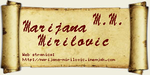 Marijana Mirilović vizit kartica
